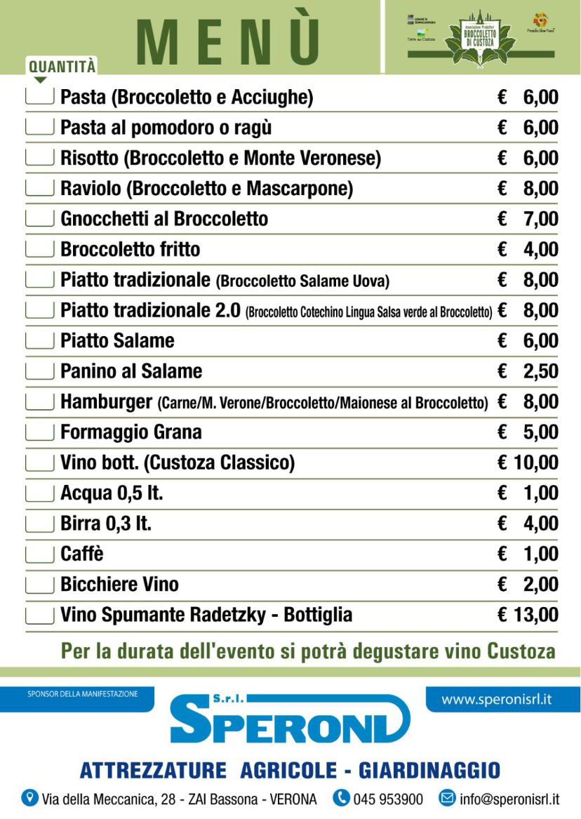menu broccoletto 2023